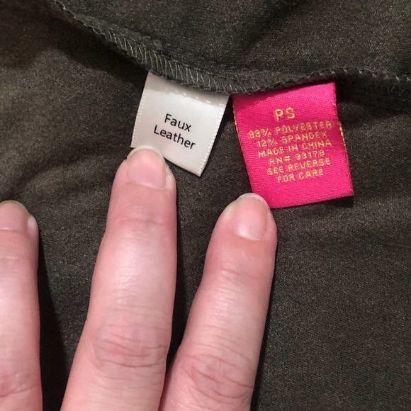 Catherine Malandrino Olive Green Faux Suede Cascade Open Front Jacket Petite S - Picture 10 of 12